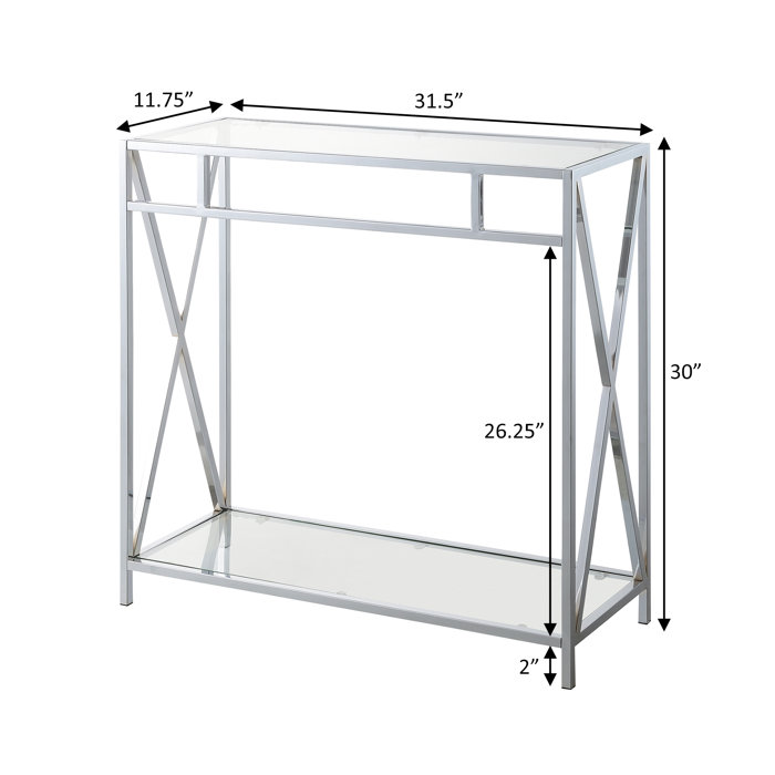 Ivy Bronx Damore Glass Console Table with Metal Frame & Reviews Wayfair